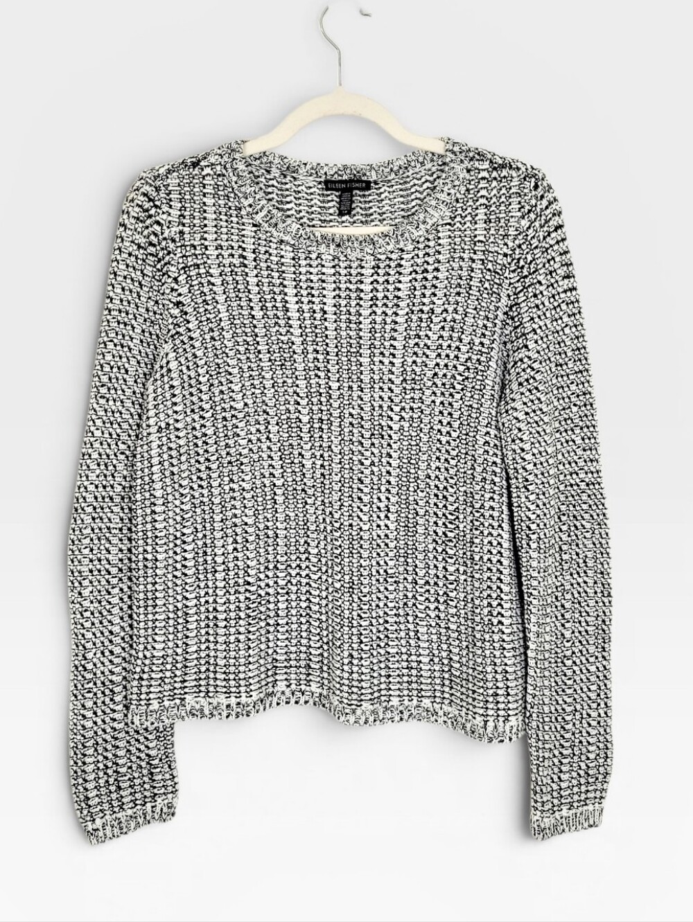 Eileen Fisher Organic Cotton Linen Open Weave Pullover Sweater Small - Picture 2 of 9